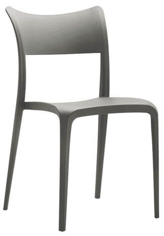 BS COM Set di 4 sedie impilabili in polipropilene grigio chiaro per interni