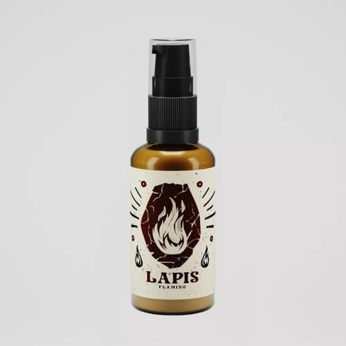 By Elementum Lapis Flaming Beard Shaper skäggbalsam 50 ml styling och vård för män skägg med avokadoolja, sheasmör och bivax, naturlig glans och form, söt och jordnära doft