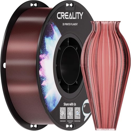 Creality PETG-filament 1,75 mm, filament med 3D-skrivare, utmärkt seghet, hög precision, giftfri, fuktsäker, 1 kg (2,2 pund), glänsande 3D-utskriftsfilament för 3D-skrivare (vinröd)