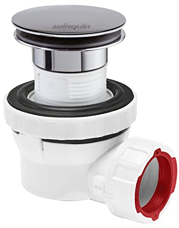 Wirquin 30721530 XS Pure, Ultra-Compact Complete Set for washbasin ø32 (Quick Clac), Chrome-Plated, Norme