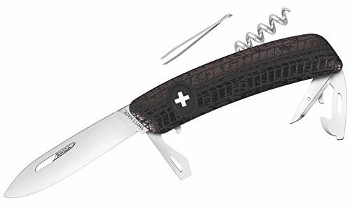 Swiza Schweizer Messer D03 REIFEN - Stahl 440 - 11 Funktionen - Anti Rutsch Schalen - aufgedrucktes Reifenmotiv