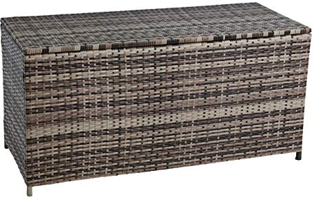ESTEXO Polyrattan Auflagenbox Kissenbox Gartenbox Gartentruhe Aufbewahrungsbox Auflagentruhe Aufbewahrungstruhe Kissentruhe (Beige-Braun)