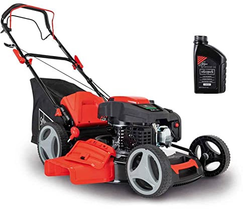 Scheppach Benzin Rasenmäher MS225-53 mit Radantrieb | 53cm Schnittbreite | 65L Fangbox | Höhenverstellung 7 Stufen | Seitenauswurf & Reinigungsfunktion | Mulchmäher | inkl. Motoröl