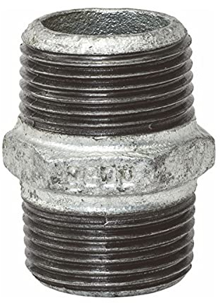 Temperguss-Gewindefitting verzinkt Doppelnippel, AG x AG 1 1/4 Zoll, Typ 280, DVGW