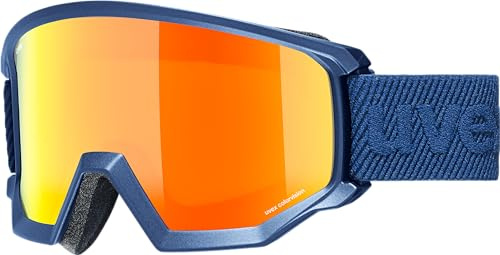 Uvex athletic CV Skibrille, navy matt/orange-green, one size