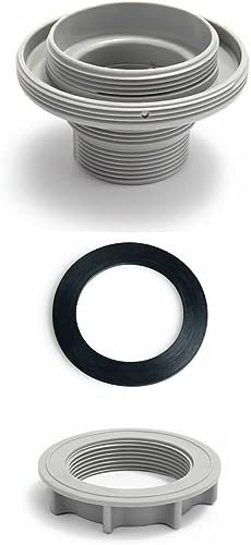 Intex Above Ground Pool Hose Connector Kit Replacement Part 10744 10256 10255 Includes Strainer Connector Strainer Nut Rubber Flat Washer | Pool Hose Connector Replacement Part 10744 10256 10255, Includes Strainer Connector, Strainer Nut, Flat Rubber Washer