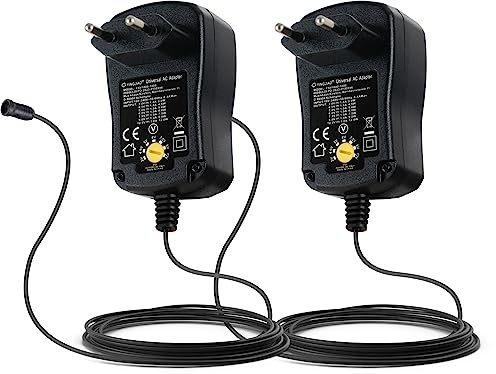 McGrey UAD-1000 Alimentatore Universale 1A Set 2x - Switching per dispositivi - Corrente 1000mA - Tensione 3-12V selezionabile - Polarità invertibile - 8 adattatori + USB.
