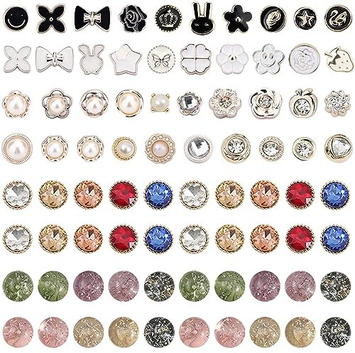 DKDDSSS 80 Pièces Boutons de Broche de Chemise, Broche de Sécurité, Empêcher Exposition Accidentelle pour Vêtements, Jeans, Foulards Décoration