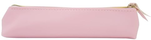 ALLY-MAGIC Federmäppchen Leder, Schlankes Stifteetui Federtasche Klein mit Reißverschluss Tragbare Schreibwarentasche PU Kosmetiktasche für Studenten Büro Hochschule E4JYBD (Rosa)