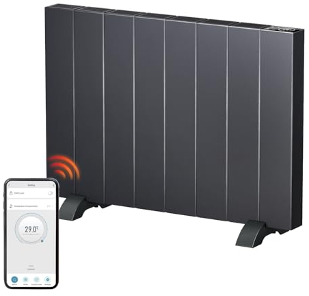 EMKE Elektroheizung Energiesparend Elektroheizkörper 1500W Standgerät oder Wandmontag Heizung Elektrisch mit LCD-Display, Wochenzeitschaltuhr, Anwendung Fernbedienung Konvektor-Heizung