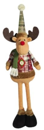 Sharplace Weihnachtsfigur, Weihnachtsdekoration, Teleskopbeine, Cartoon, Lange Beine, Puppe, Spielzeug, Weihnachtsfigur, Weihnachtsschmuck für den Urlaub, Elch