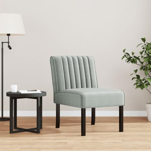 ShGaxin Polsterstuhl Hellgrau Samt, Fernsehsessel, Kinosessel, Lesesessel, Tv Sessel, Ohrensessel, Armsessel, Seselstuhl Wohnzimmer - 352451