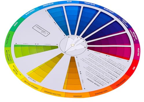 International Standard Color Wheel Gradient Color Chart for Artists and Designers, Ideal for Mixing and Matching Colors, 9.05 Inch