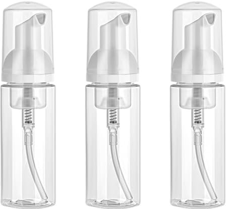 3 Stück Schaumspender,Reisegröße klar Leere Flasche,Schaumseifenspender Leere,50 ml Klar Schäumende Plastik Pumpflasche Schaum Pumpe Flasche,Nachfüllbar Container kleine,für Kosmeti,Reisen