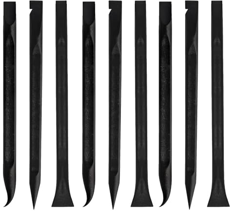9 Pieces Plastic Scraper Tool Non Scratch, Car Detailing, Super Scraper Non Scratch Nylon, Cleaning Scraper Tool Non Scratch, for Tight Spaces, Kitchen, Stickers, Labels, Oil Stains, Food(Black)