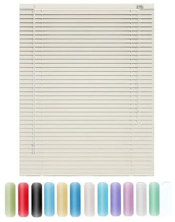 Tende Veneziana in Alluminio su Misura Larghezza 25-165cm Altezza 50-290cm, Privacy, 25mm Persiane Veneziane Orizzontali per Finestre Interne(Milky White)