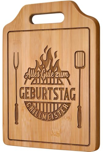 Giftasy Geburtstagsgeschenk für Männer - Graviertes Bambus Schneidebrett, Geschenke für Männer Geburtstag, Männergeschenke