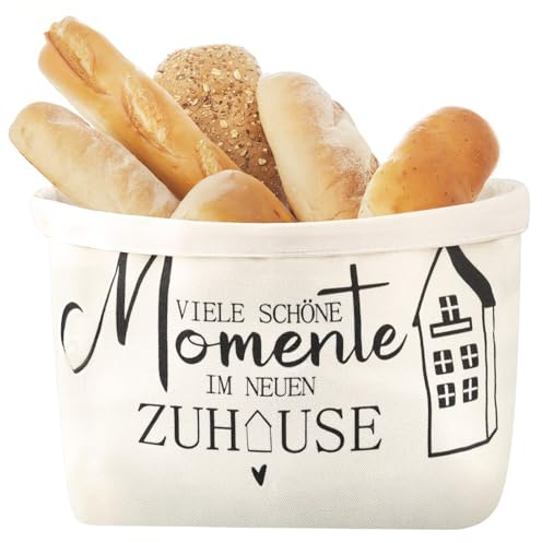 Brotkorb Geschenk zum Einzug Haus, Einweihungsgeschenk in Neue Wohnung | Dauerhaft Canvas, Extragroßer zur Aufbewahrung von Brot und Salz