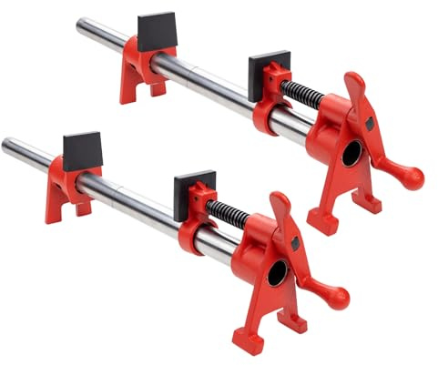 DEEFIINE 2 Pièces 3/4 pouces H-Style Serre-Joint en Tube Collier de Serrage avec tuyau en acier, Établi pour Travail du Bois Serrage Rapide Étau à Bois