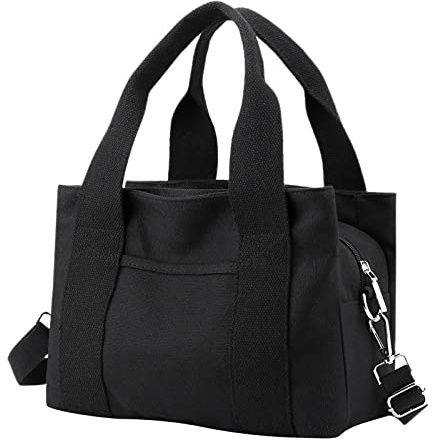 Damen-Umhängetasche, großes Fassungsvermögen, Leinentasche, lässige Handtasche, Arbeitsklasse, Handtasche, individuelles Design, Herren-Geldbörse (schwarz, Einheitsgröße)