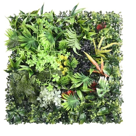 Decoración de pared para el hogar con césped verde artificial cuadrado de plástico para mejorar tu espacio vital (4)
