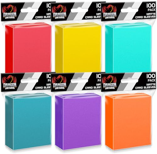 600 ct matt samlarkortsfodral, korthållare standardstorlek mjuka plastfodral för MTG, TCG, spelkort sportkort (6 färger)