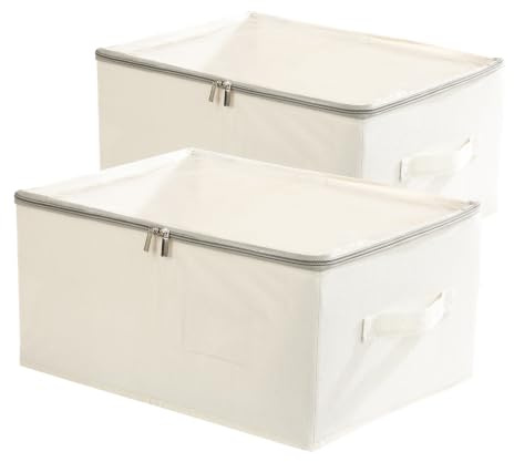 Pomodee 2 Caja de Almacenamiento Plegable con Tapa de Cremallera,40x30x20cm