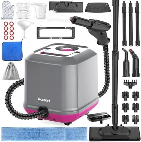 Yousmart Handheld Steam Cleaner, 2000W High Pressure Steamer, 1200ml Tank