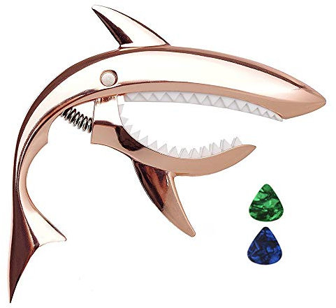 Imelod Kapodaster Hai Kapodaster aus Zinklegierung für Akustik- und E-Gitarren mit gutem Griffgefühl, ohne Fret Buzz und langlebig(Rose Gold)