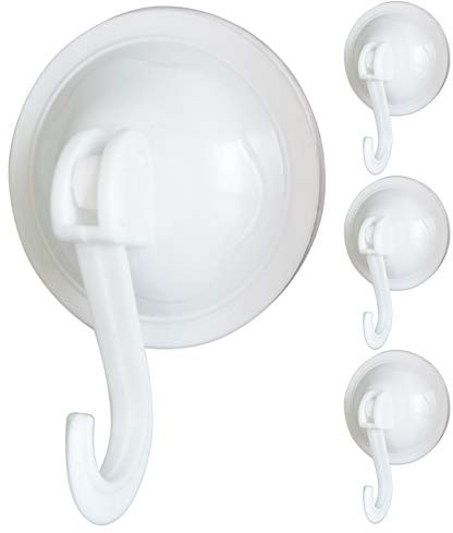 FZGUSYAF Ganci Ventose Sottovuoto Potenti Rimovibile Riutilizzabile Senza Chiodi e Colla per Qualsiasi Superficie Liscia e Piatta in Bagno, Cucina o Ufficio - 4 Pezzi