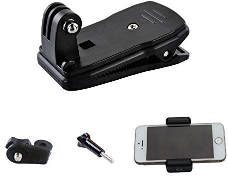 Supkeyer Cellphone Selfie Mount 360 Degree Quick Release Rotary Backpack Hat Clip Fast Clamp for Gopro Hero/iPhone 16 15 14 13 12 11 Pro Max XR XS Max X/Samsung LG Sony Phone