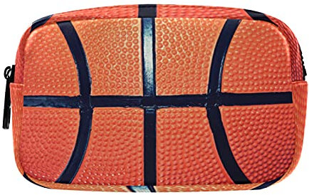 COZYhome Federmäppchen Basketball Leder Court Painting Bleistift Taschen Reißverschluss Schreibwaren Tasche für Mädchen Jungen Frauen Kosmetik Make-up Tasche mit Fächern