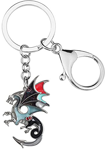 NEWEI Llavero de dragón esmaltado para mujeres y niñas, Oscuridad, M