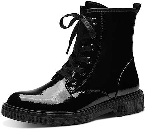 MARCO TOZZI Damen 2-25282-41 Stiefelette, Black Patent, 41 EU