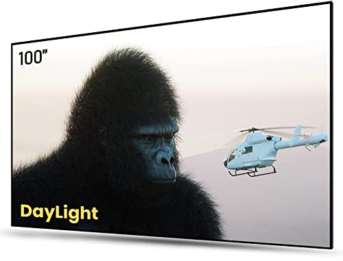 AWOL VISION 100 UST Leinwand Beamer für Helle Tageslichtnutzung, 85% Umgebungslicht Abweisende (ALR) Fresnel-Projektionswand für Kurzdistanz Beamer 4K, Fester Rahmen, Active 3D, HDR -D100