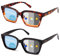 Amorays 2 Pack Fotocromatici Occhiali da Lettura da Sole Oversize Square Frame con Blocco Della Luce Blu per Donna Uomo BSSG6561（Nero+Tartaruga,+1.50）