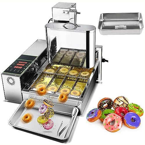 4 Fila Macchina Ciambelle Automatica, Macchina per Ciambelle Commerciale, 5.5 L, Creatore Automatico di Bombolone, Macchina per Creare Ciamabelle, Macchina Donut Automatica