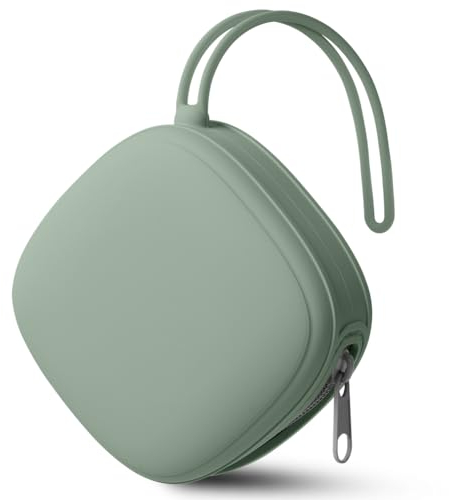 Aolso Silikon Baby Schnullerbox, Quadrat Aufbewahrung Schnullerhalter Case, Tragbare Schnulleraufbewahrung Box, BPA-Frei Schnullertasche, Wasserdicht Schnullerbox, Mädchen & Junge (Grün)