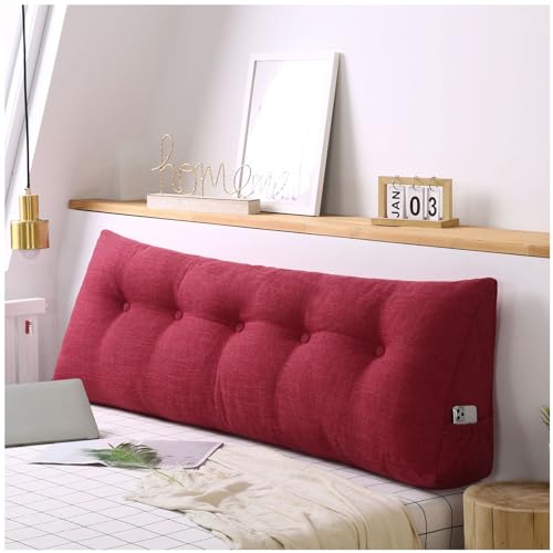 ZTGL Kopfende Großes Rückenkissen, Lesekissen und Rückenteil im Bett, 2 in 1 Rückenlehne und Kopfkissen, Kissen für Sofa, Couch, Wand und Palettenmöbel Polster Leinen Bezug,C,100x50x20cm