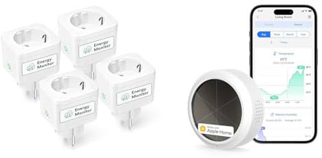 Meross WLAN Steckdose mit Strommessung 16A & WLAN Hygrometer Thermometer Innen
