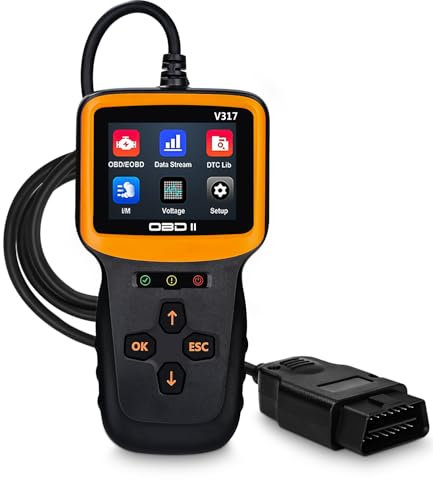 OBD2 Diagnosegerät,OBDII/EOBD Diagnose Fehlerspeicher Auslesen,2.8-Zoll Farbanzeigebildschirm, 8-Sprachen, Geeignet für die Meisten Benzinfahrzeuge nach 2002