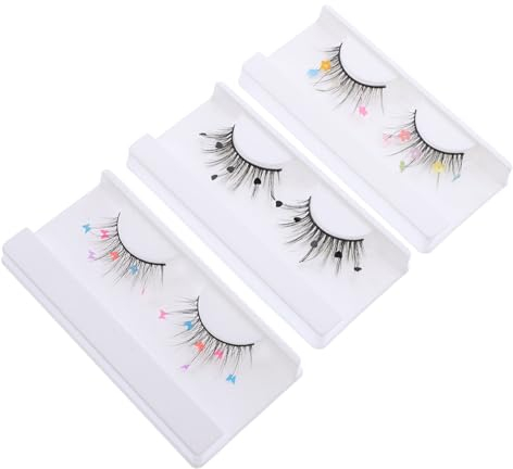 Wimpernbüschel 3 Paar aus Kunstnerzhaar Glitzernd für Eleganten Look