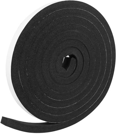 QWORK® Guarnizioni Finestre in Schiuma, 5 m x 25 mm x 20 mm Nastro Sigillante Autoadesivo, Nastro in Schiuma Fonoassorbente Anticollisione, per Finestre e Aria Condizionata