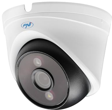 Telecamera di sorveglianza PNI IP808J POE, 8MP, Black Light, obiettivo 2,8 mm, per esterni, bianca