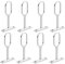 WUSJCOF 8 Piezas Barra de Armario Ovalada Soporte de Pared y Montaje en Techo Tubo de Acero Cromado para Armarios Extensible (17x31mm) (Cromado)