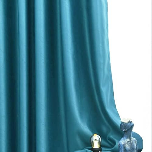 Tolldek Gardine Vorhang Vintage 2er Pack, Pfauenblau Ösenvorhang Marmor Texture, Polyester Ösen Vorhang Gardinen Abdunkeln für alle Fenster und Jahreszeiten, B 102 x H 244cm