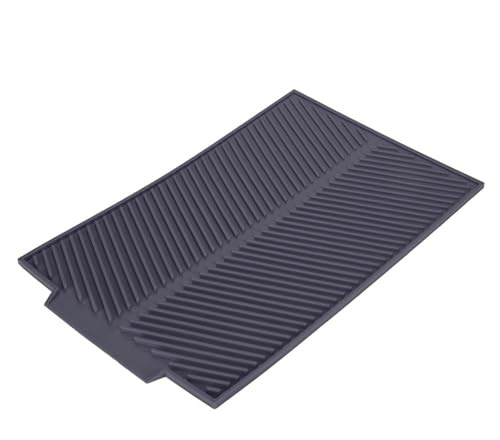 Tudaheuiy Alfombrilla Escurreplatos de Silicona con Salida de Drenaje, 39 x 25cm Antideslizante Bandeja Escurridor Escurreplatos Mat Esteras Secado Placa Drenaje para Fregadero, vajilla (Gris)