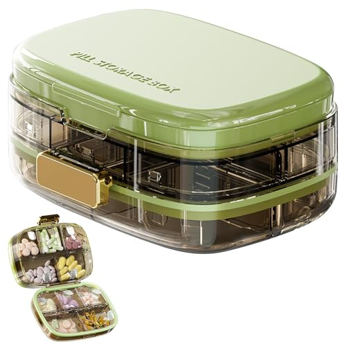 deegbbyi Pastillero Semanal, con 10 Compartimentos, Pastillero Portátil, Organizador de Pastillas Semanales, Pastillas de Viaje, Dosificador de Comprimidos, para Viajes y Uso Diario