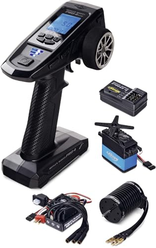 Carson 500500121 FS 4K Reflex Wheel Pro 4 LCD INCL. Brushless Set + 6kg Servo - Accessoires RC, Accessoires pour modèles réduits, Tuning Set, radiocommande RC, Noir