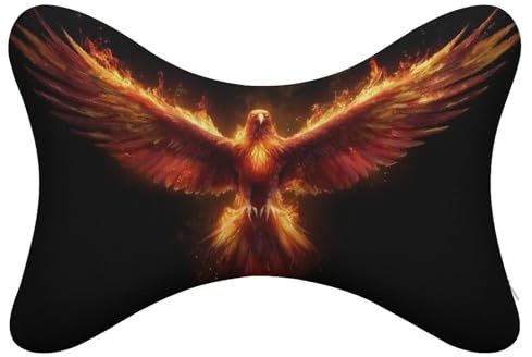Jubonexis Lot de 2 oreillers de cou de voiture avec ailes de phénix - Pour siège de voiture